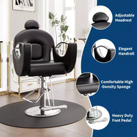 Chaise de barbier professionnelle Garvee inclinable, chaise de salon de beauté, chaise de gaming pour salon de coiffure et maison, chaise de salon pivotante 360 pour coiffeur