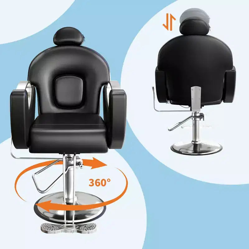 Chaise de barbier professionnelle Garvee inclinable, chaise de salon de beauté, chaise de gaming pour salon de coiffure et maison, chaise de salon pivotante 360 pour coiffeur