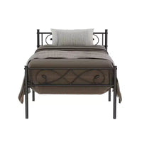 Cadre de lit plateforme en métal de taille double avec tête et pied de lit au design de poing, rangement sous le lit, silencieux, montage facile, pas besoin de sommier tapissier, noir