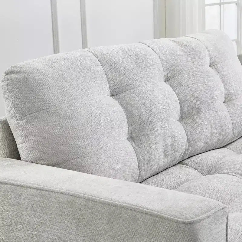 Canapé sectionnel Whisen 126 avec console centrale, porte-gobelets, sectionnel en U, haut-parleurs Bluetooth intégrés et 2 poufs de rangement pour salon