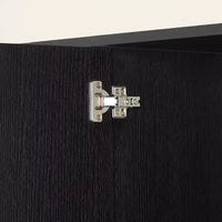 Buffet enfilade JVNOXK 63 po à rayures verticales avec rangement, meuble TV au design ondulé incurvé pour salon, chambre, couloir, noir