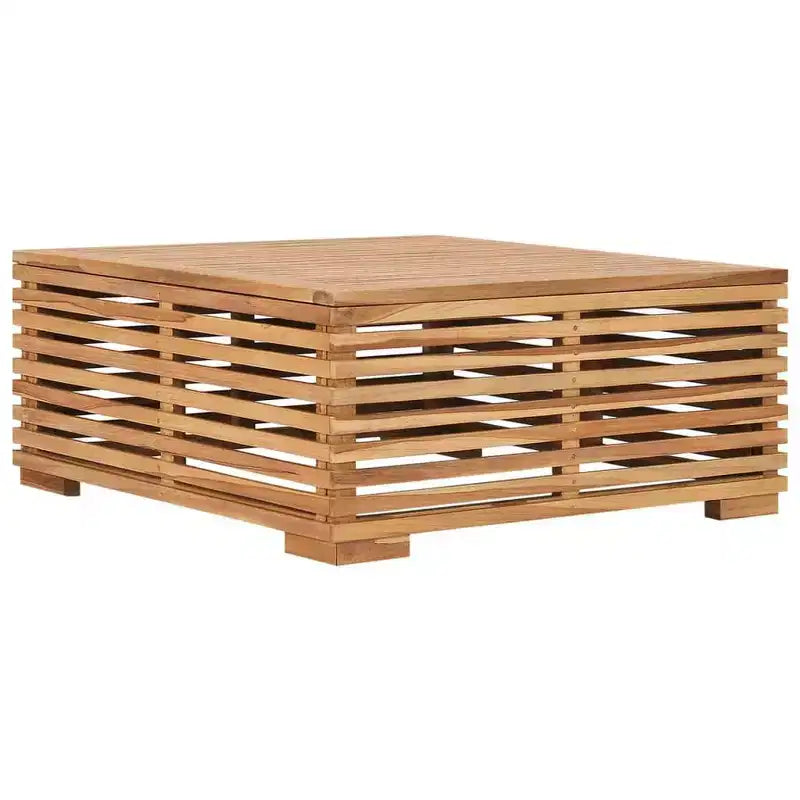 Table de jardin vidaXL gris foncé, teck naturel, bois de teck massif, moyenne