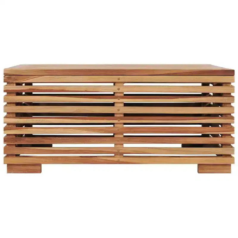 Table de jardin vidaXL gris foncé, teck naturel, bois de teck massif, moyenne