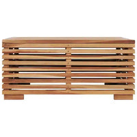 vidaXL Table de jardin gris foncé, teck naturel Bois de teck massif Taille moyenne