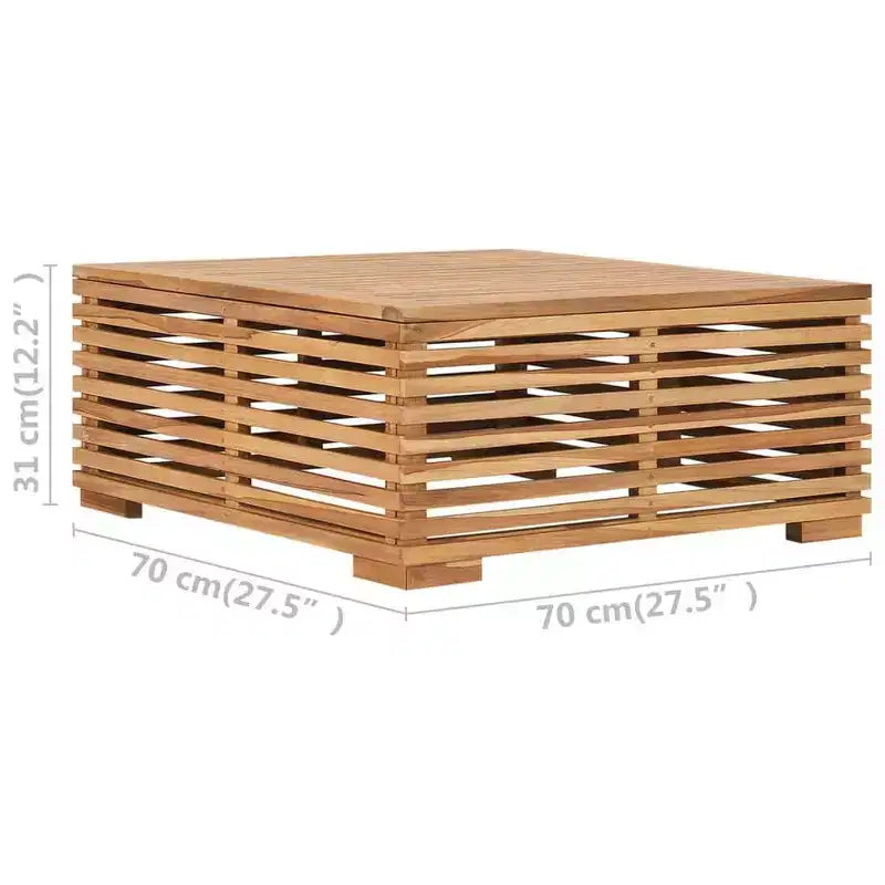 Table de jardin vidaXL gris foncé, teck naturel, bois de teck massif, moyenne