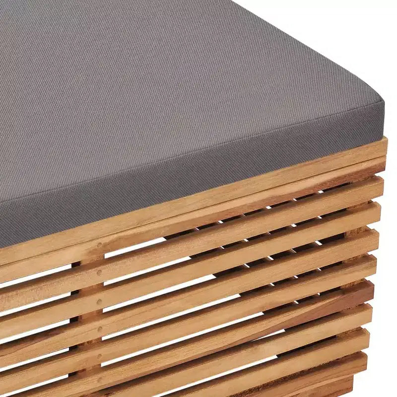Table de jardin vidaXL gris foncé, teck naturel, bois de teck massif, moyenne