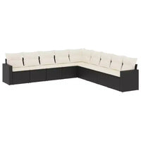 Ensemble canapé de jardin vidaXL noir et blanc crème