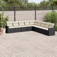 Ensemble canapé de jardin vidaXL noir et blanc crème
