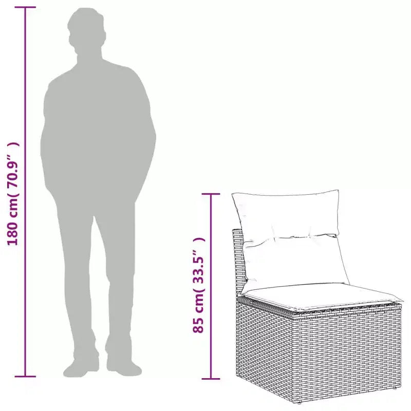 Ensemble canapé de jardin vidaXL noir, blanc crème