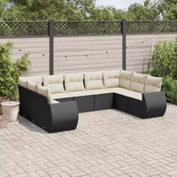 vidaXL Ensemble de canapés de jardin noir, blanc crème
