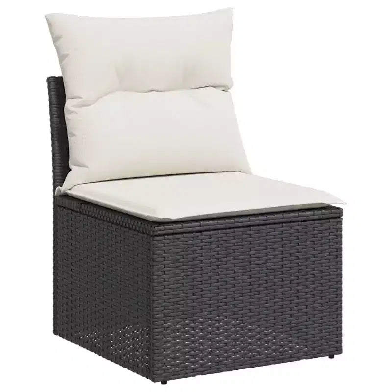 Ensemble canapé de jardin vidaXL noir, blanc crème