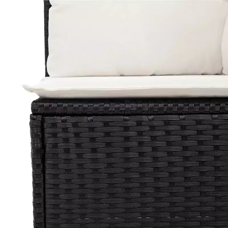 Ensemble canapé de jardin vidaXL noir, blanc crème