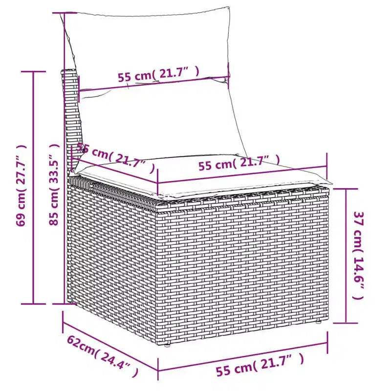 Ensemble canapé de jardin vidaXL noir, blanc crème