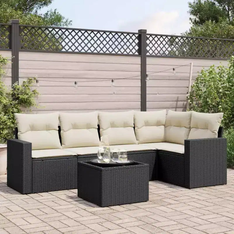 Ensemble canapé de jardin vidaXL noir