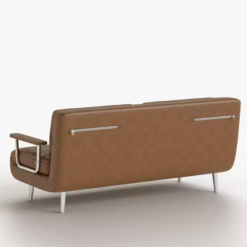 Canapé-lit convertible moderne en simili cuir, causeuse dépliable avec accoudoirs en bois, Gaoyangjiaju