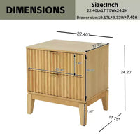Table de chevet moderne en bois cannelé Christopher Knight Home avec 2 tiroirs