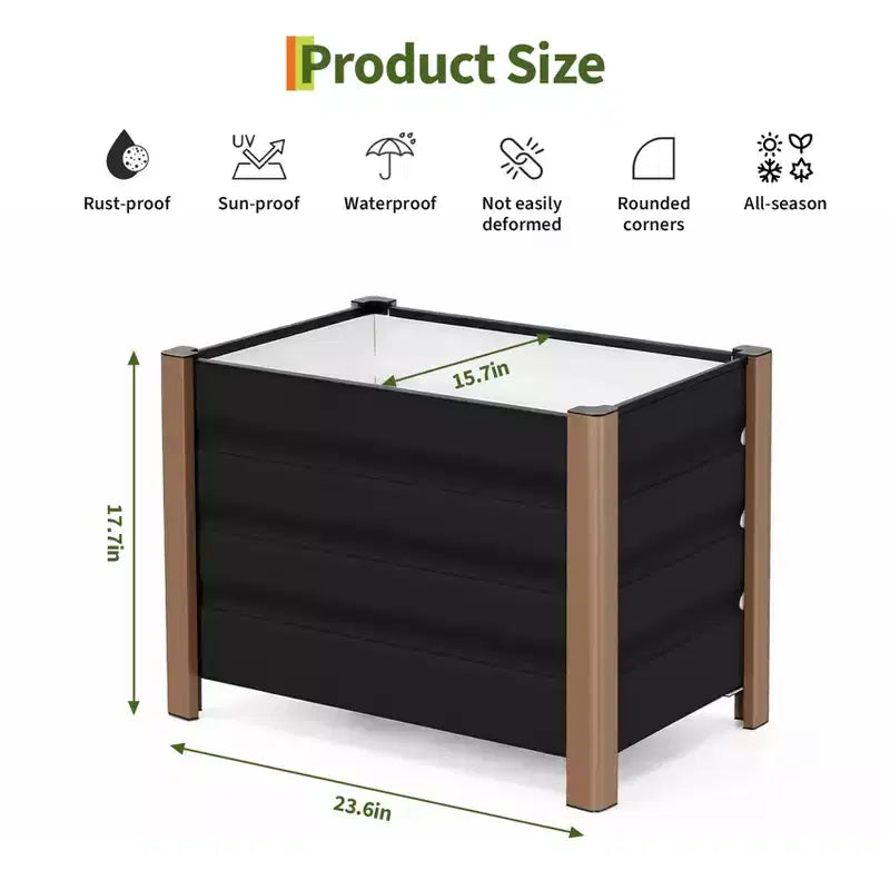 Grande jardinière rectangulaire en aluminium blanc, bac de jardin surélevé extra long avec coins arrondis et bords de sécurité anti-coupure