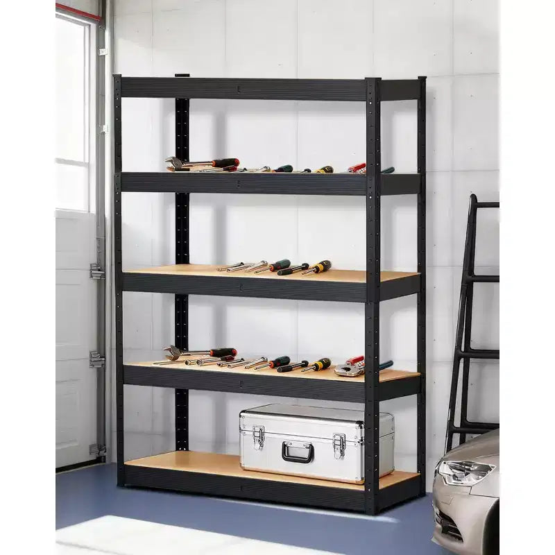 Étagères de rangement, étagères de garage robustes 36x18x72 en métal réglables, unités d'étagères réglables à 5 niveaux, racks utilitaires de rangement en métal