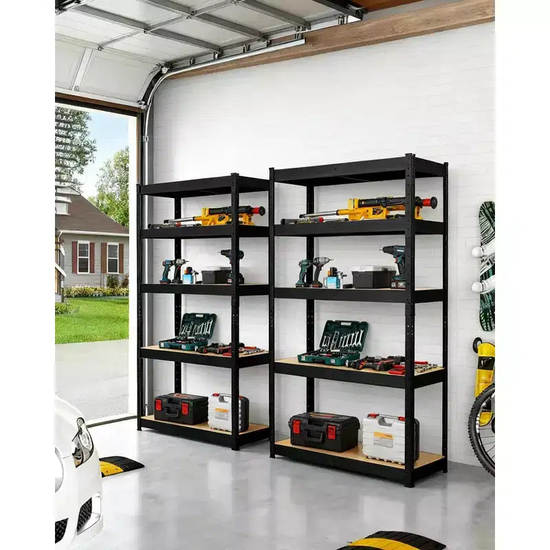 Étagères de rangement, étagères de garage robustes 36x18x72 en métal réglables, unités d'étagères réglables à 5 niveaux, racks utilitaires de rangement en métal