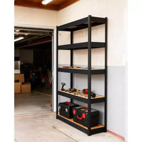 Étagères de rangement, étagères de garage robustes 36x18x72 en métal réglables, unités d'étagères réglables à 5 niveaux, racks utilitaires de rangement en métal