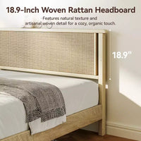 Dyonery - Cadre de lit en bois taille Queen, lit plateforme avec haute tête de lit, support à lattes en bois massif, support de matelas sans bruit, sans sommier requis