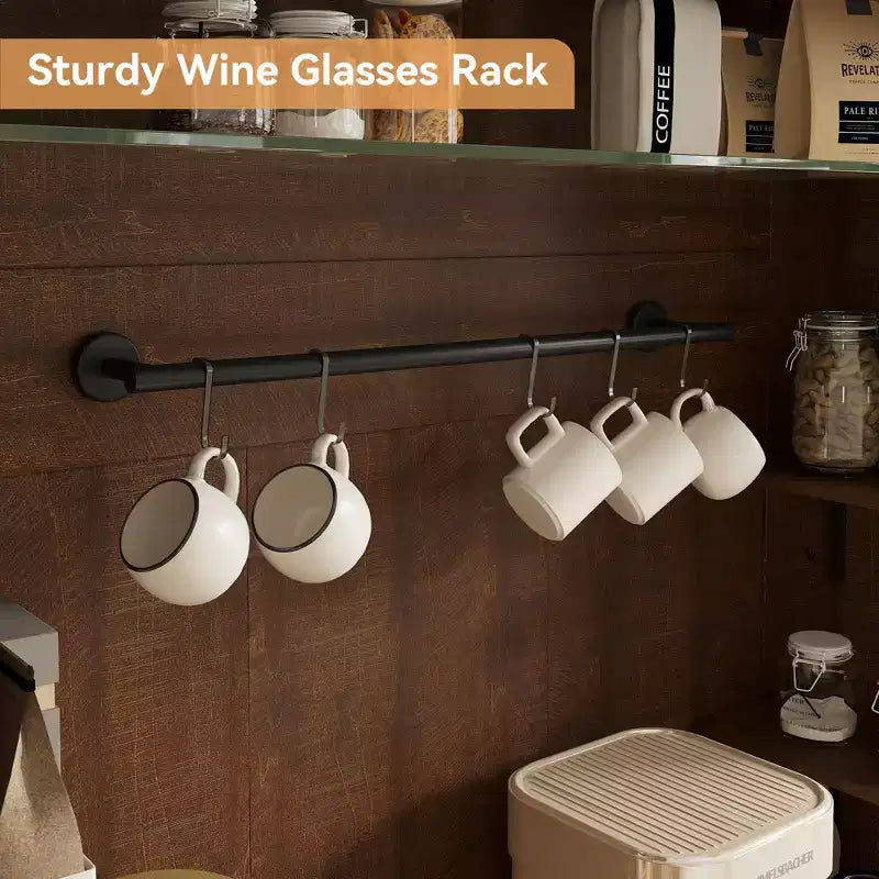 Meuble bar à café 72 style farmhouse avec éclairage LED - buffet desserte haut avec range-vin et étagère en verre, support micro-ondes, garde-manger pour cuisine/salle à manger
