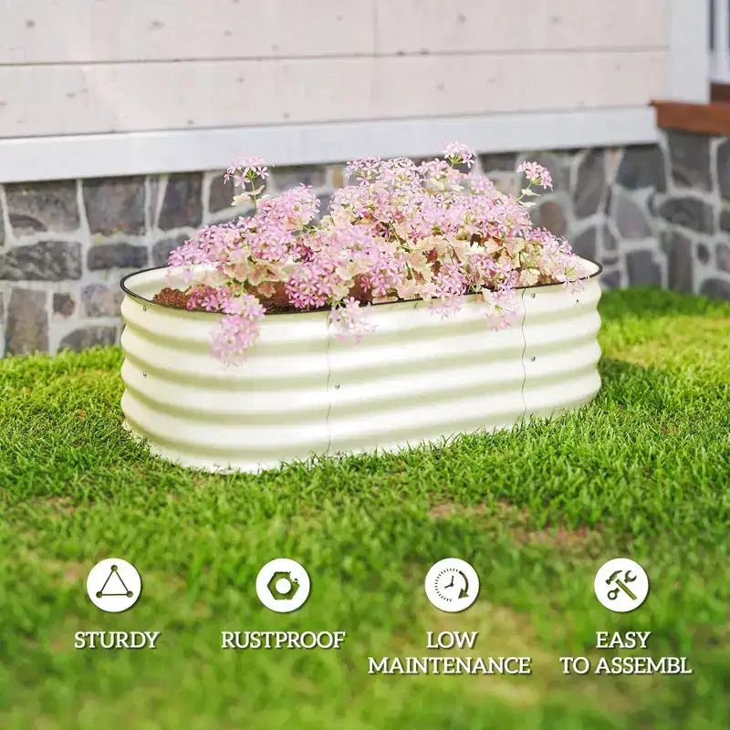 Kit de jardin surélevé galvanisé, jardinière métallique avec bordure de sécurité