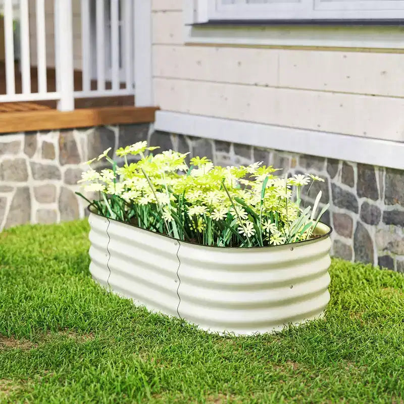 Kit de carré potager surélevé galvanisé, jardinière en métal avec bordure de sécurité