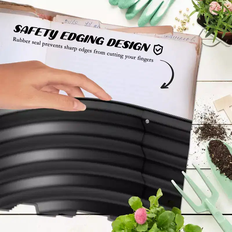 Kit de carré potager surélevé galvanisé, jardinière en métal avec bordure de sécurité