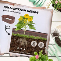 Kit de jardin surélevé galvanisé, jardinière métallique avec bordure de sécurité