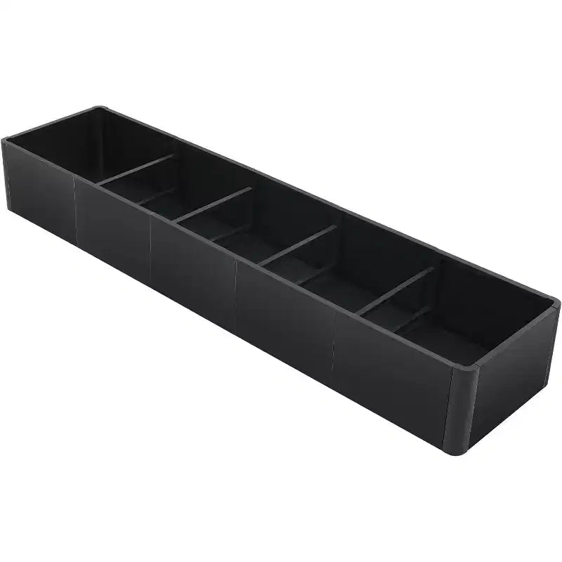 Carré potager surélevé en métal à base ouverte extra long, métal moderne, assemblage par clipsage sans outil, coins arrondis, base ouverte, trous de drainage, pour terrasse, balcon, jardin