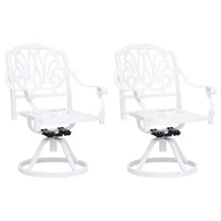 vidaXL Ensemble de bistro blanc en aluminium moulé, ensemble de bistro pivotant standard