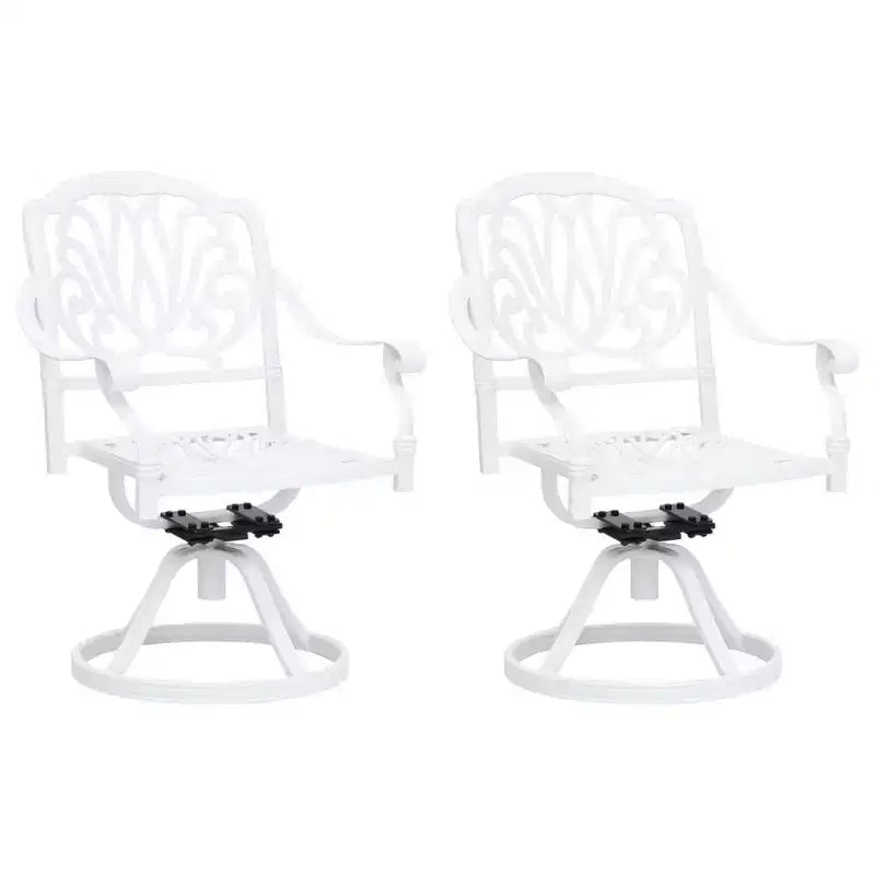 vidaXL Ensemble de bistro blanc en aluminium moulé, ensemble de bistro pivotant standard
