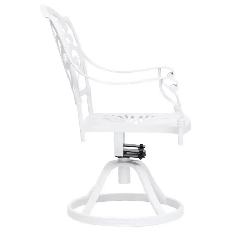 vidaXL Ensemble de bistro blanc en aluminium moulé, ensemble de bistro pivotant standard