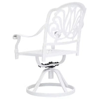 vidaXL Ensemble de bistro blanc en aluminium moulé, ensemble de bistro pivotant standard