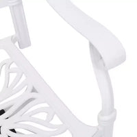 vidaXL Ensemble de bistro blanc en aluminium moulé, ensemble de bistro pivotant standard