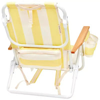 Sunnylife: Chaise de plage de luxe - La Mer Limon Stripe - Siège transat en tissu jaune