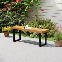 Banc Costway 1/2 PCS 48 en Bois d'Acacia pour 2 avec Pieds en Métal et Patins Réglables pour Entrée