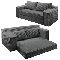 Canapé-lit convertible 2 en 1 75, canapé-lit sans structure avec 2 coussins, canapé escamotable pliable, causeuse, futon