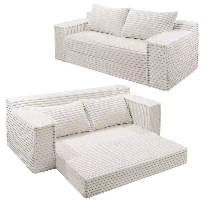 Canapé-lit convertible 2 en 1 75, canapé-lit sans structure avec 2 coussins, canapé escamotable pliable, causeuse, futon