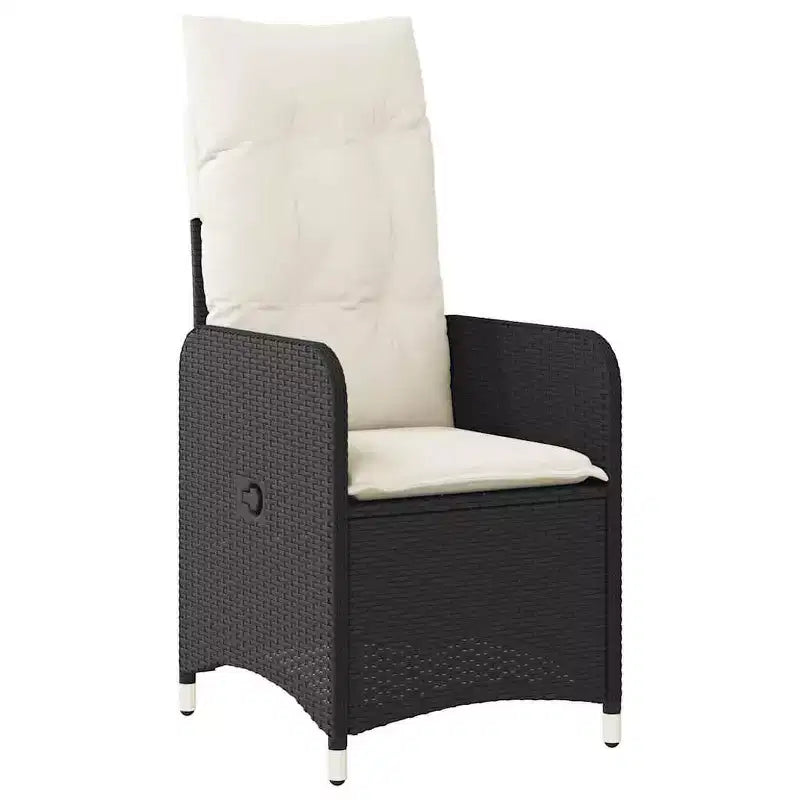 vidaXL Ensemble bistro noir et blanc crème en résine tressée poly, huit places