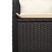 vidaXL Ensemble bistro noir et blanc crème en résine tressée poly, huit places