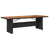 vidaXL Ensemble bistrot en rotin synthétique noir, acier enduit de poudre, bois d'acacia massif