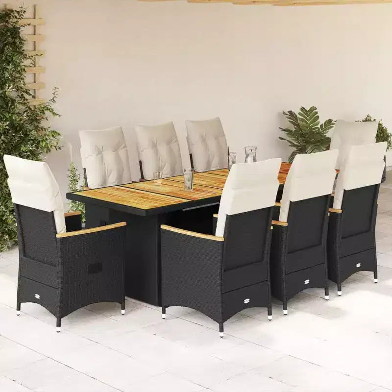 vidaXL Ensemble bistro noir, blanc crème