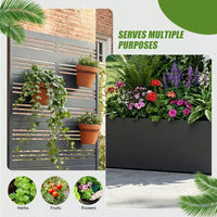 Dovelina Carré potager surélevé avec treillis, jardinière en métal avec écran d'intimité pour plantes grimpantes - 59 x 30/60, 47 x 47/94, 72 x 35/47/70/94