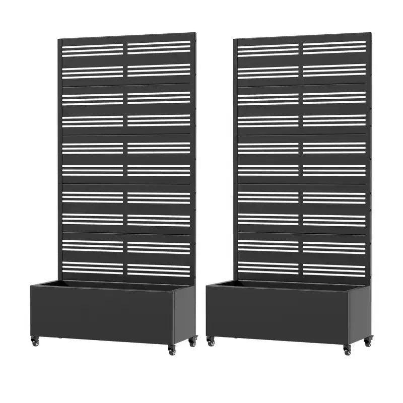 Dovelina Carré potager surélevé avec treillis, jardinière en métal avec écran d'intimité pour plantes grimpantes - 59 x 30/60, 47 x 47/94, 72 x 35/47/70/94