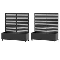 Dovelina Carré potager surélevé avec treillis, jardinière en métal avec écran d'intimité pour plantes grimpantes - 59 x 30/60, 47 x 47/94, 72 x 35/47/70/94