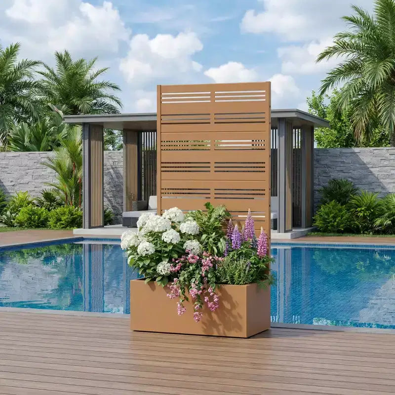 Dovelina Carré potager surélevé avec treillis, jardinière en métal avec écran d'intimité pour plantes grimpantes - 59 x 30/60, 47 x 47/94, 72 x 35/47/70/94