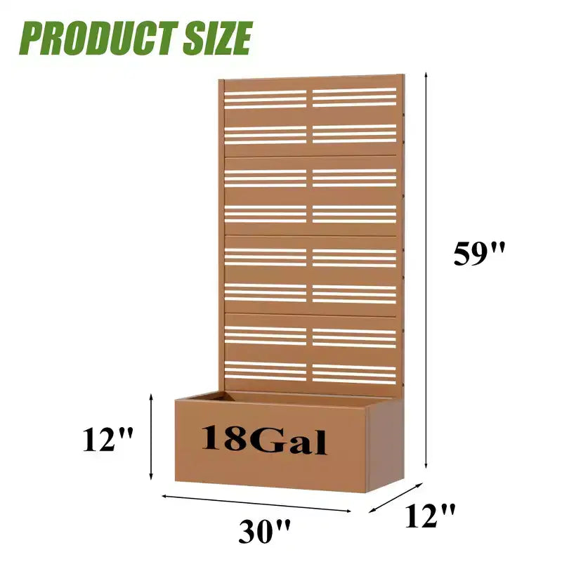Dovelina Carré potager surélevé avec treillis, jardinière en métal avec écran d'intimité pour plantes grimpantes - 59 x 30/60, 47 x 47/94, 72 x 35/47/70/94