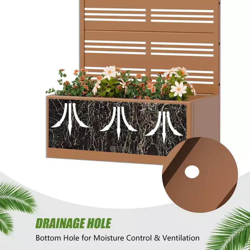 Dovelina Carré potager surélevé avec treillis, jardinière en métal avec écran d'intimité pour plantes grimpantes - 59 x 30/60, 47 x 47/94, 72 x 35/47/70/94